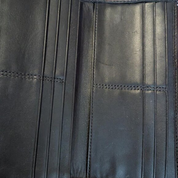 COACH BLACK LEATHER TURN LOCK LONG WALLET - Picture 5 of 10